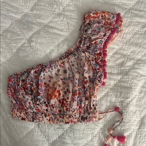 Poupette St. Barth Pink and Blue Floral Top